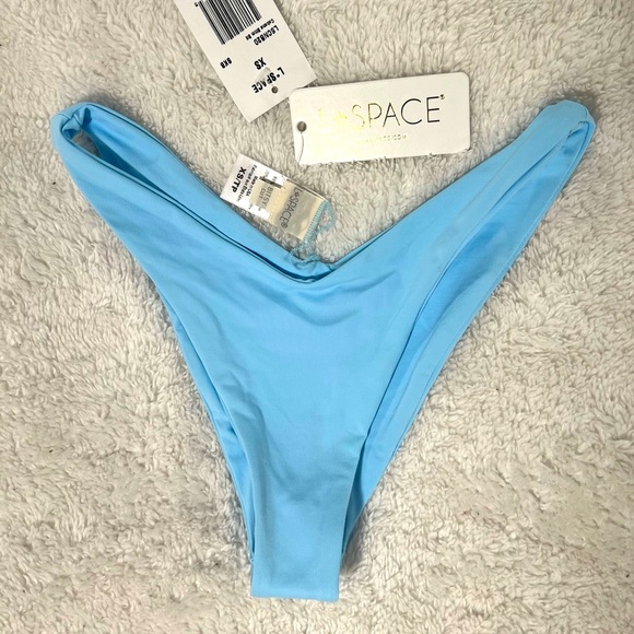 L*Space Cabana Bikini Bottom Bitsy Cut High-Leg - Sky Blue -XS-New with Tags NWT - Picture 1 of 16